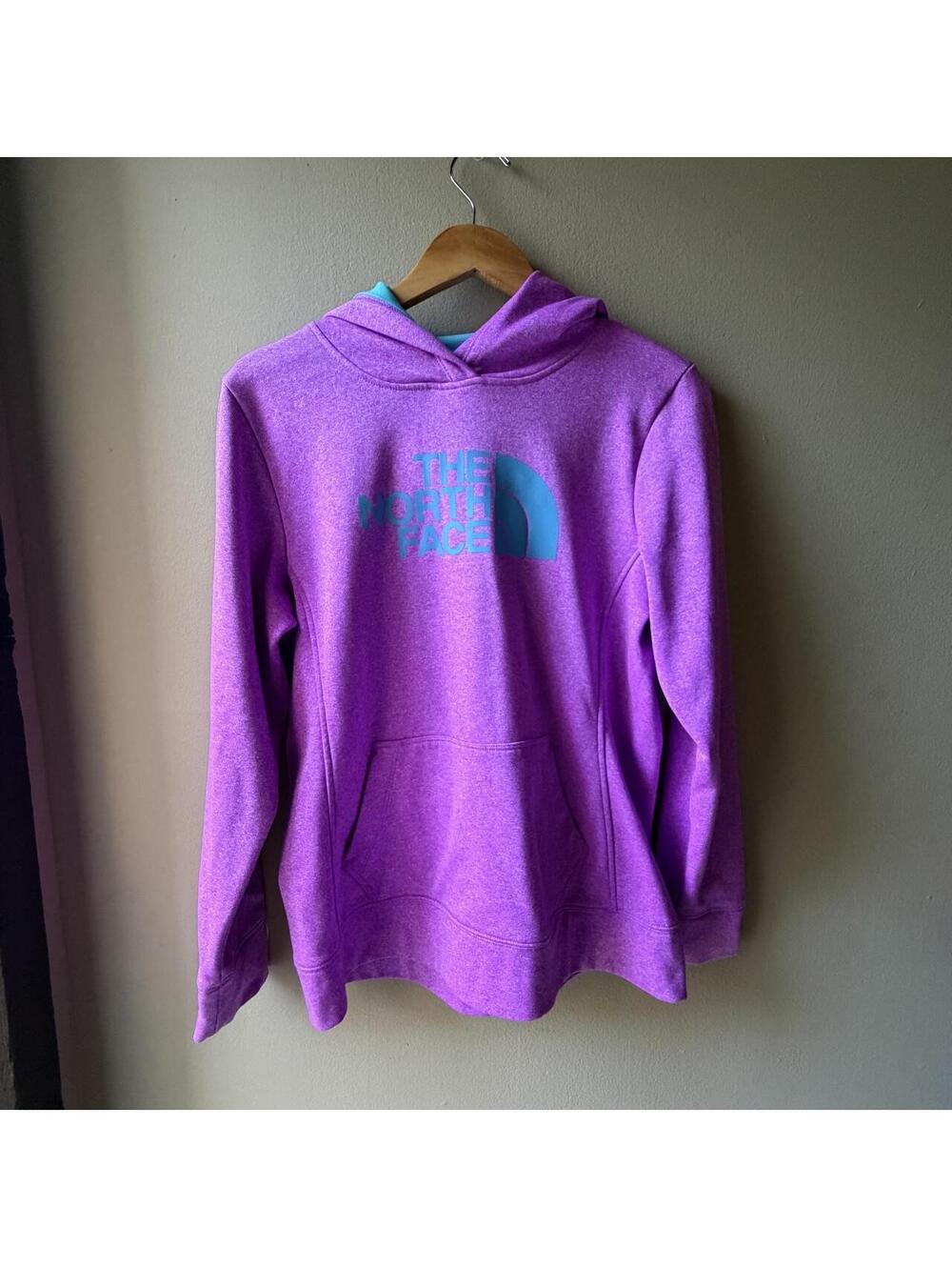 The North Face Purple & Teal Logo Hoodie Women’s Large